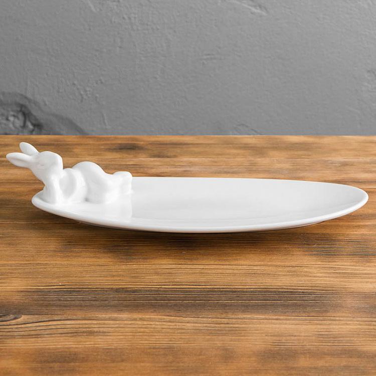 Овальное сервировочное блюдо Кролик Романтик Oval Serving Plate Rabbit Romantic