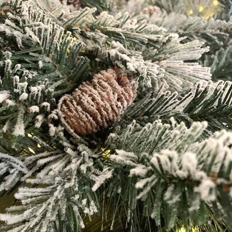 Новогоднее украшение с подсветкой Снег на ёлке, M 35 Led Light Flock Pine Snowflake Battery Operated 46 cm