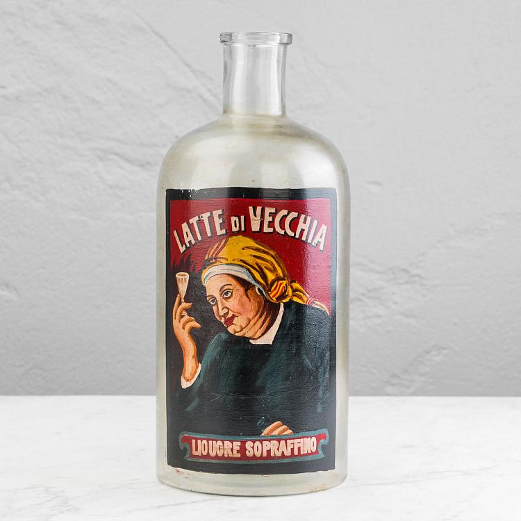 Бутыль с ручной росписью Латте ди Веккья Handpainted Glass Bottle Latte Di Vecchia