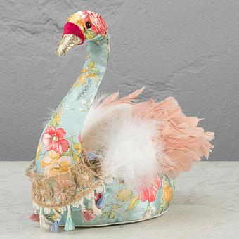 Swan With Floral Print And Feathers