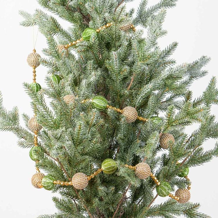 Гирлянда из Золотистых и зелёных шаров Garland With Balls Gold And Green 182 cm