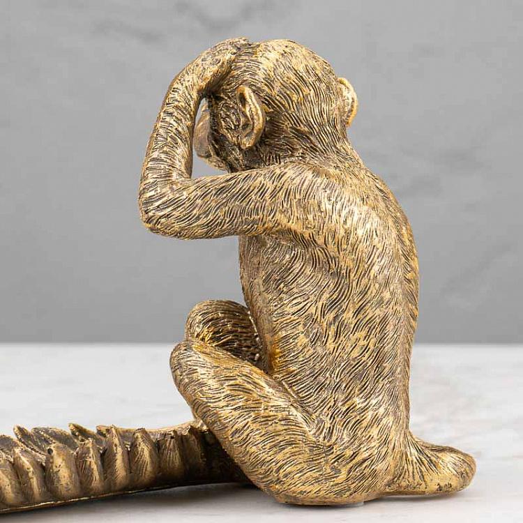 Подставка для мелочей и украшений Обезьяна с листом Golden Monkey With Leaf Trinket Tray