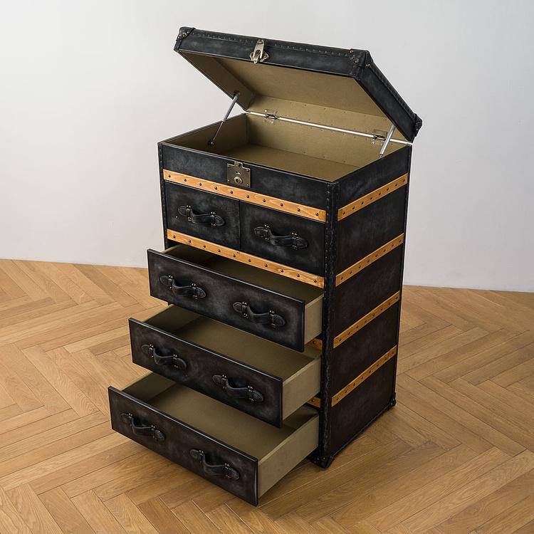 Комод-сундук Трансатлантик, светлое дерево,  H Transatlantic Chest High, Light Wood D