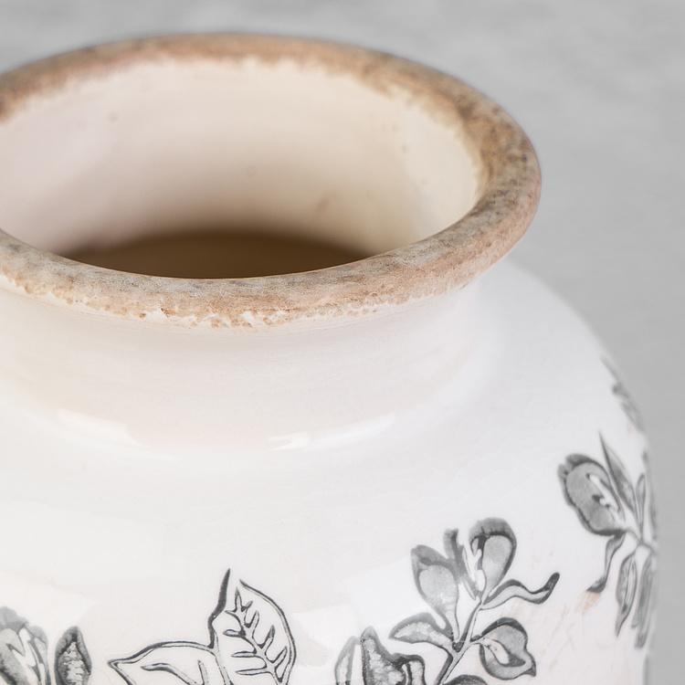 Ваза с узором из серых цветов, S Flower Vase Small Blue