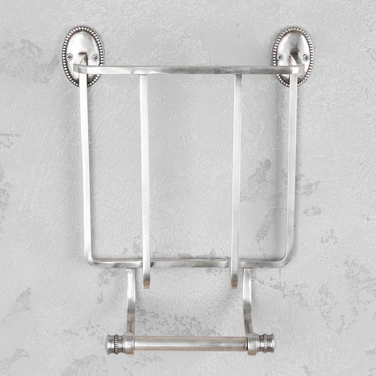 Держатель туалетной бумаги и журналов цвета состаренного серебра Beaded Magazine Toilet Roll Holder Antique Silver