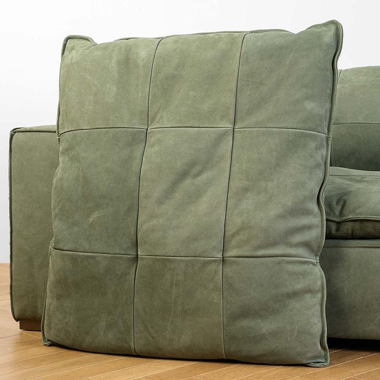 Трёхместный кожаный диван Сити, ножки цвета латуни City 3 Seater, Brass Metal Leather RM