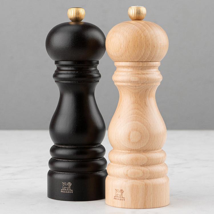 Набор из мельниц для соли и перца Париж, шоколад и светлое дерево Set Of 2 Paris Pepper Salt Mills Chocolate/Natural Wood