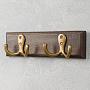 Настенная вешалка Captain Wall Coat Rack 2 Brass Double Hooks