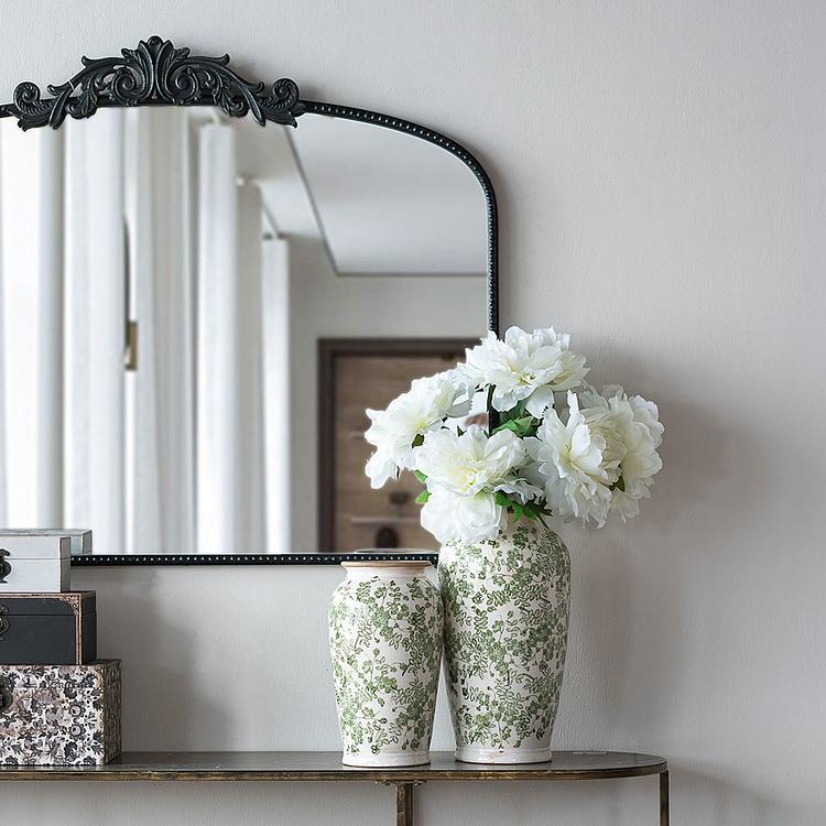 Ваза с узором из зелёных цветов, L Flower Vase Large Green