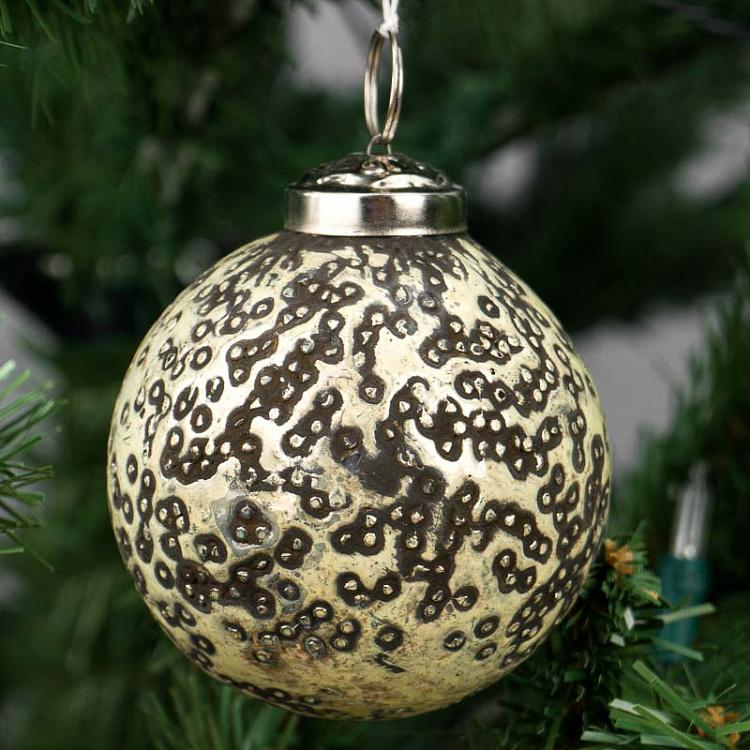 Ёлочный шар Фантом кремовый, S Glass Ball Phantom Creme 8 cm