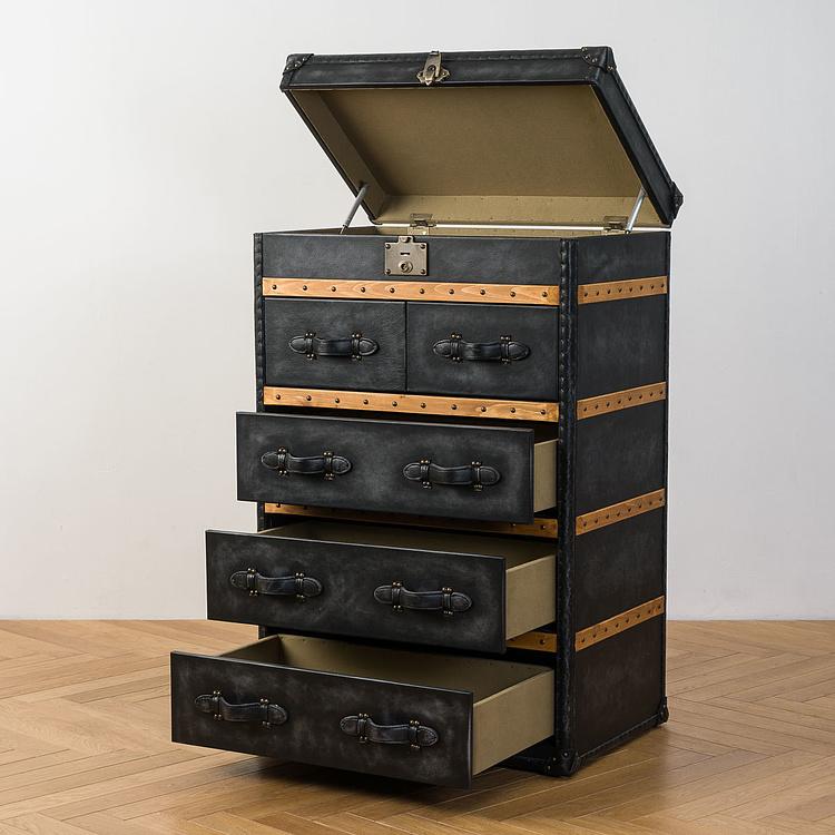 Комод-сундук Трансатлантик, светлое дерево,  H Transatlantic Chest High, Light Wood D