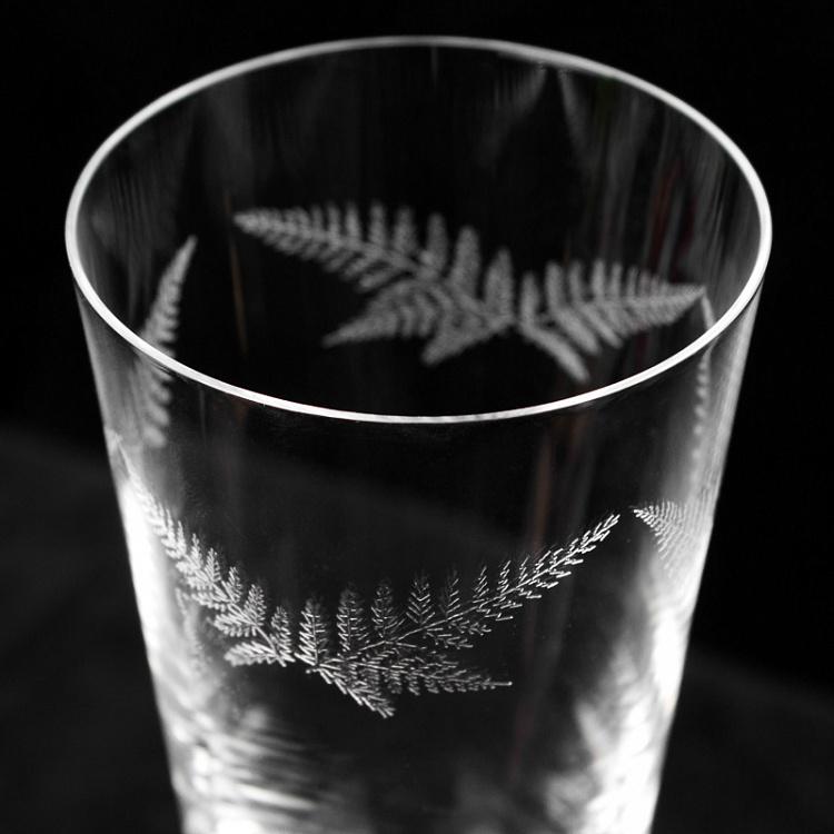 Бокал для шампанского с узором Папоротник Fern Engraved Flute