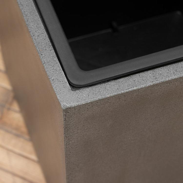 Кашпо Эффектори бетонный куб тёмно-серый  Effectory Beton Cube Pot Dark Gray