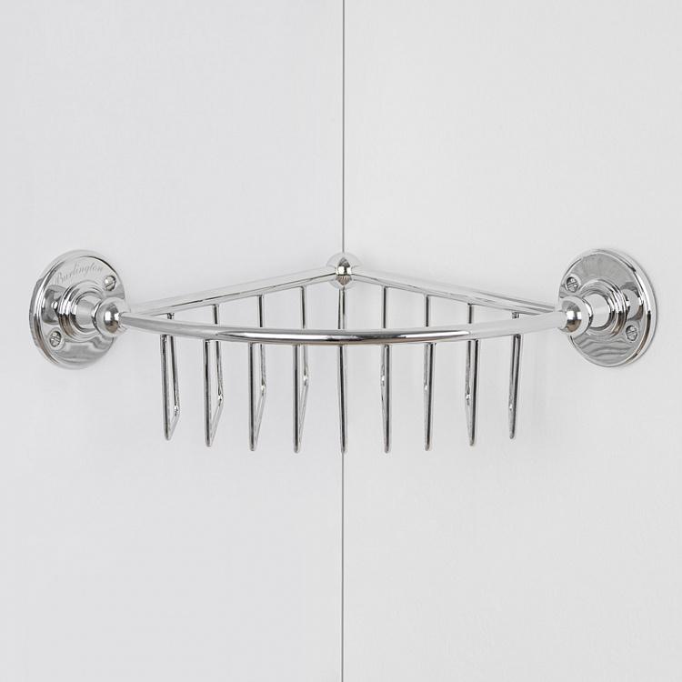 Угловая полка-решётка цвета хром, L Shelf Basket Corner Chrome Large