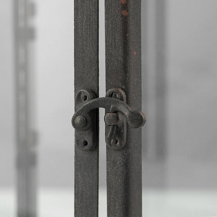 Подсвечник Скворечник с птицей Aged Gray Metal Lantern House Shape