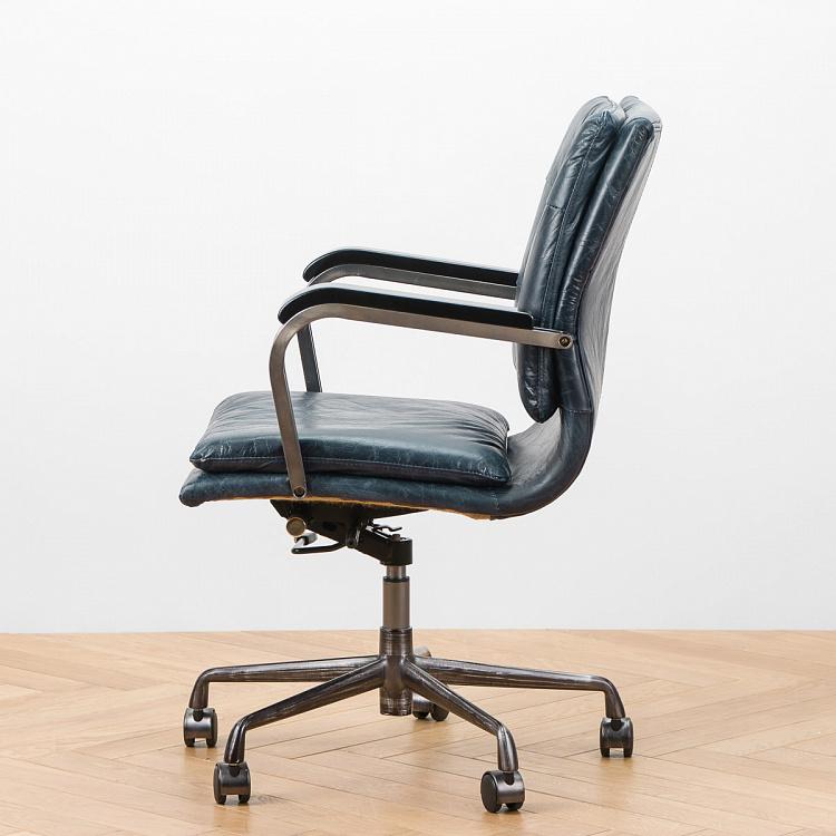 Рабочее кресло Неаполь, чёрные подлокотники Ufficio Napoli Armchair, Black Wood D