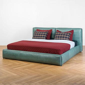 Двуспальная кровать Arizona Double Bed RM натуральная кожа Teal Master