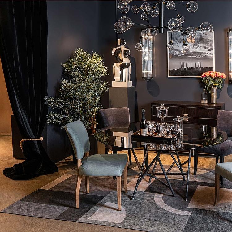 Большая чёрная портьера Curtain Vintage Black 380x380 cm