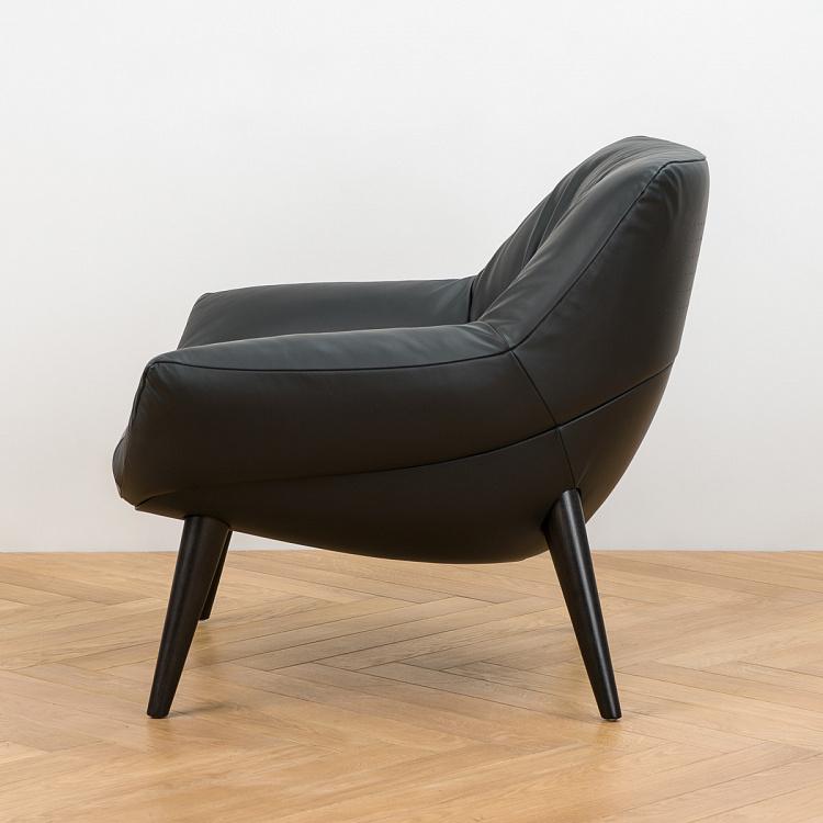 Кресло Бельфьоре с низкой спинкой, чёрные дубовые ножки Belfiore Low Back Armchair, Carbon Oak