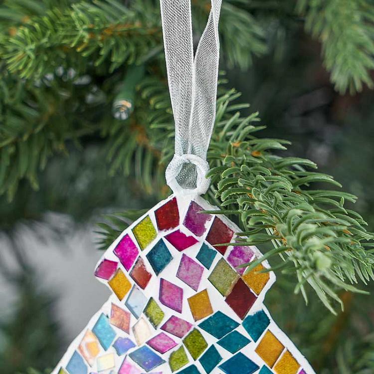 Ёлочная игрушка Разноцветная ёлочка Multi-Colored Herringbone Pendant 11 cm