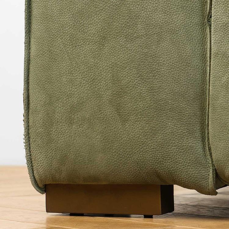 Трёхместный кожаный диван Сити, ножки цвета латуни City 3 Seater, Brass Metal Leather RM