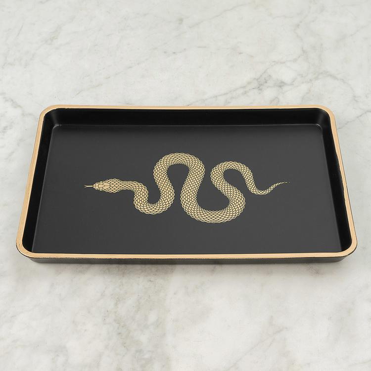 Поднос с принтом змеи Tray With Snake Print