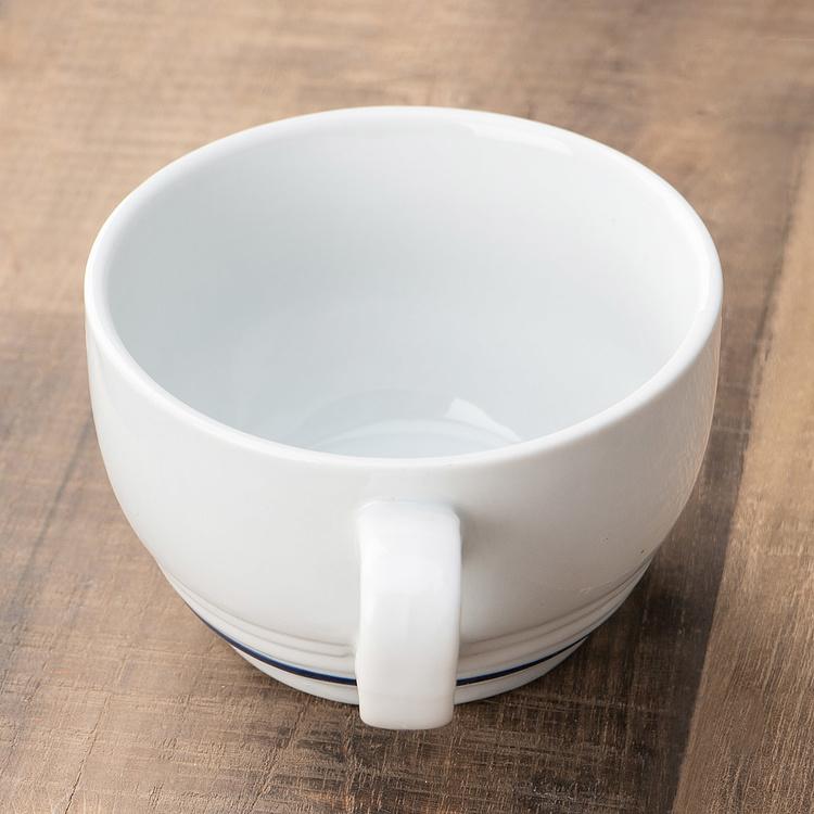 Чашка и блюдце для завтрака Синяя полоска Filo Blue Breakfast Cup And Saucer