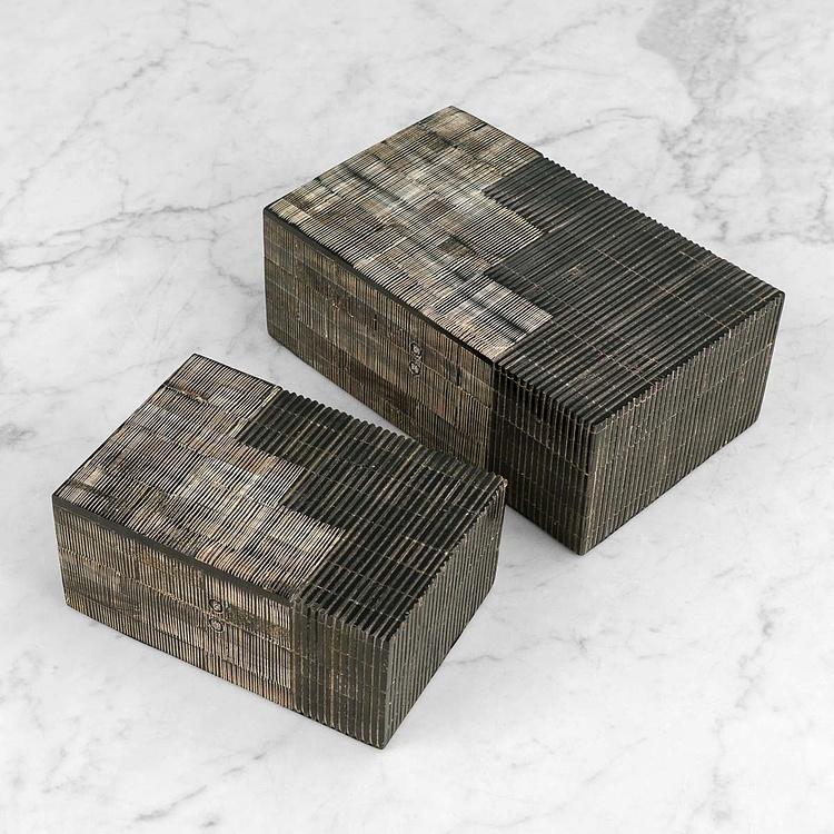 Шкатулка из рога Эмир, S Emir Horn Box Grey And Black Small
