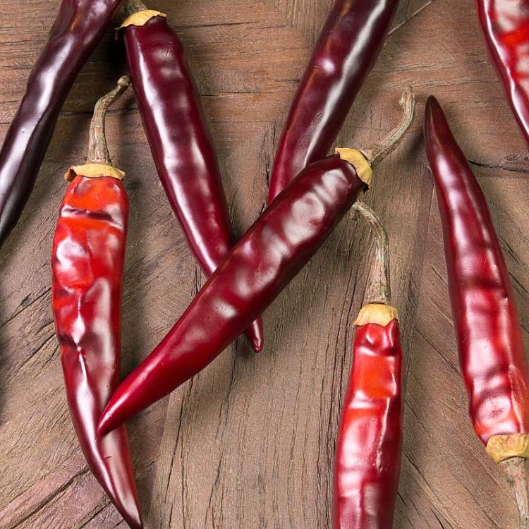 Набор из 10-ти искусственных красных перцев чили Chili In Bag Burgundy Red
