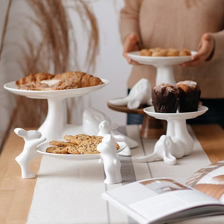 Сервировочная подставка-тортовница Кролики-воришки Plate For Sweets Rabbits Thieves