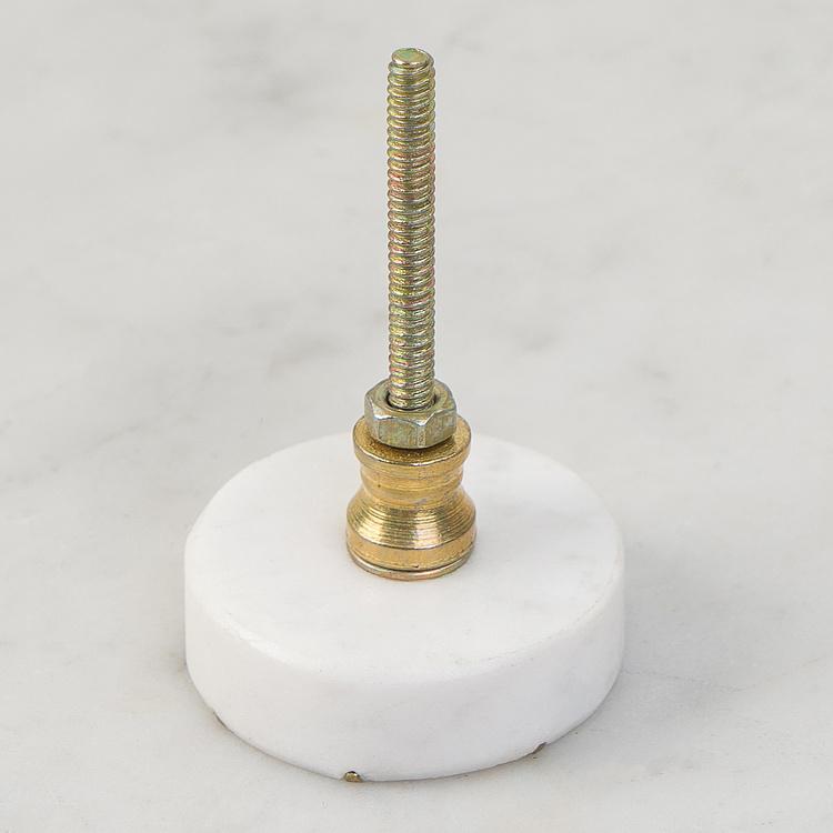 Мебельная ручка из белого камня Чакра Chakra Stone Brass Knob White
