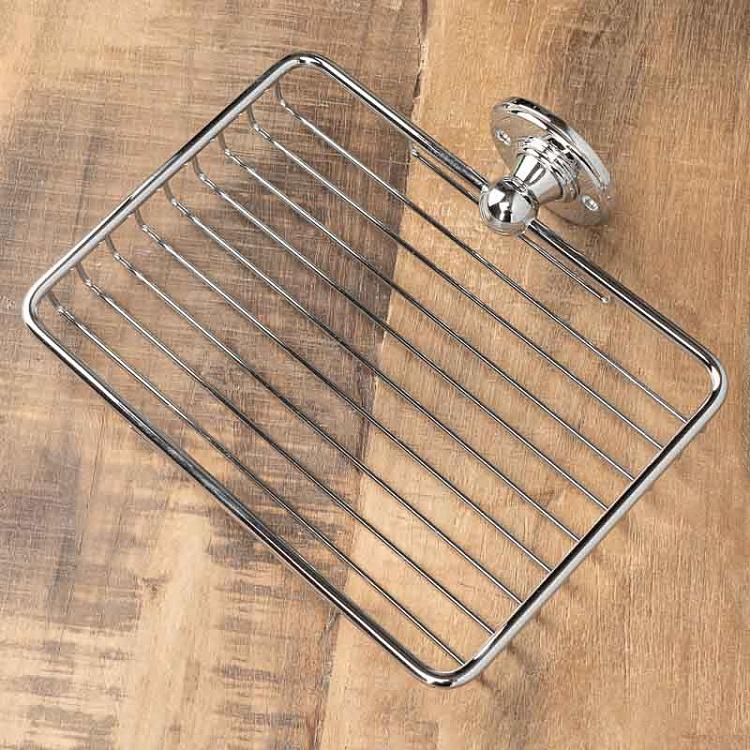 Прямоугольная полка-решётка цвета хром, S Shelf Basket Chrome Small