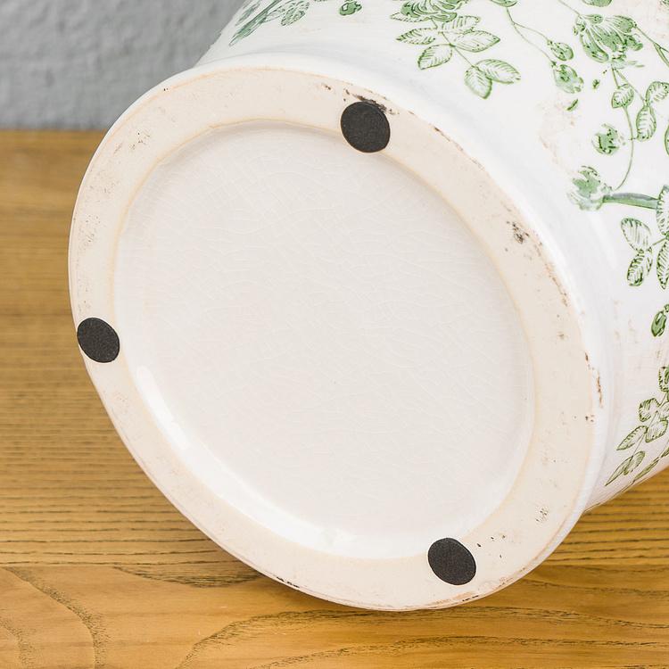 Ваза с узором из зелёных цветов, L Flower Vase Large Green