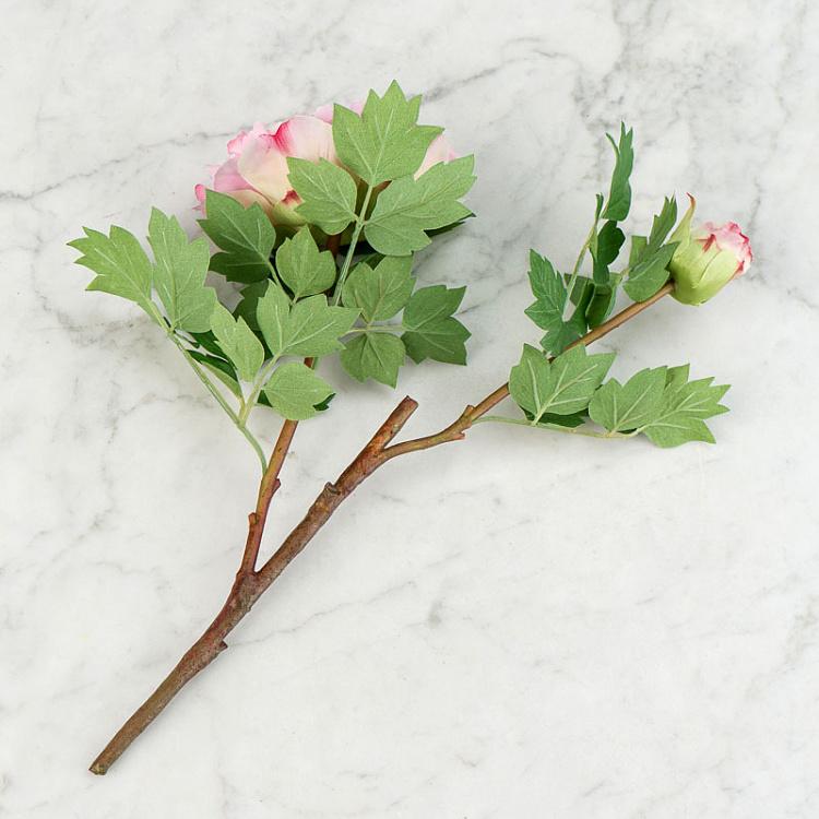 Искусственный пион нежно-розовый Peony Branch Pale Pink 35 cm