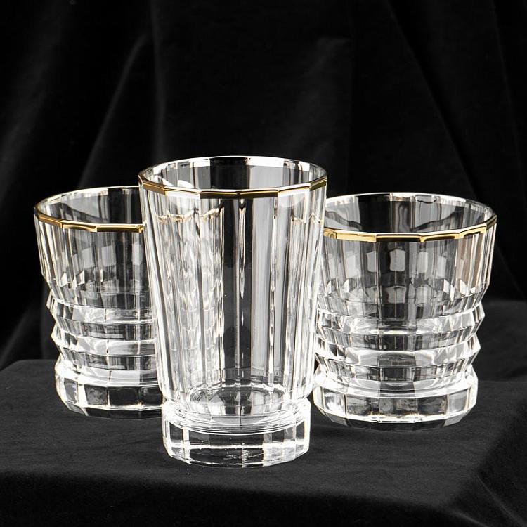 Высокий стакан с золотым ободком Макасар Macassar Glass Tall With Golden Rim