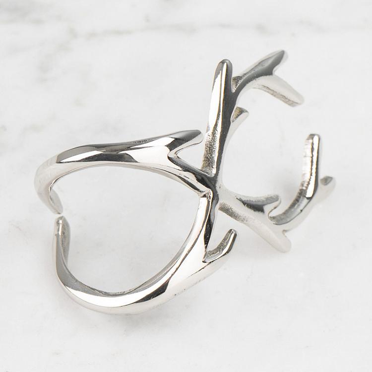 Кольцо для салфетки Оленьи рога Antler Napkin Ring Silver