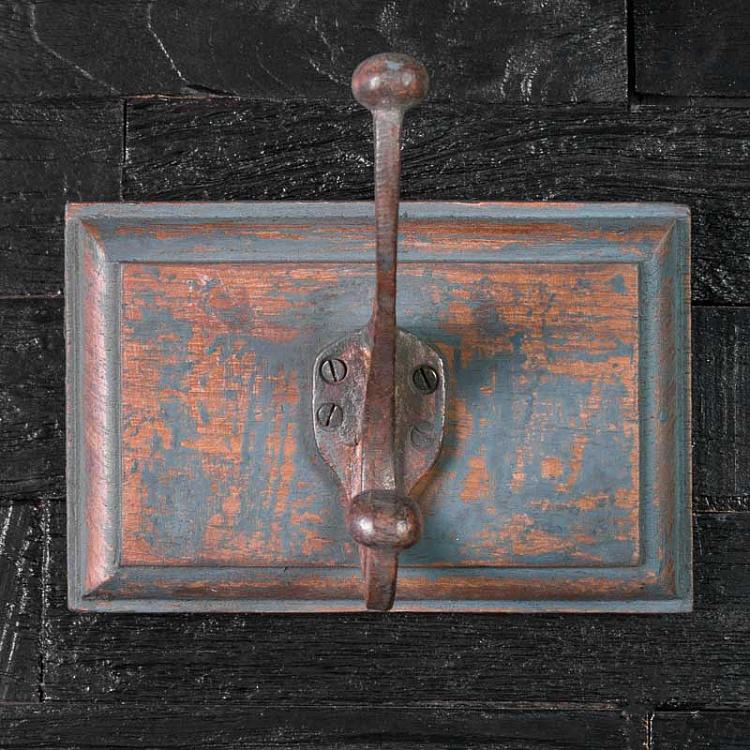 Двухрожковый крючок на деревянной основе Wooden Wall Rack With 1 Hook