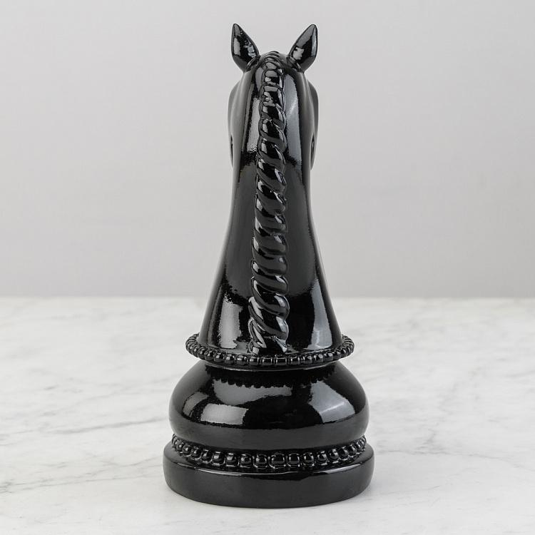 Статуэтка Шахматная фигура Конь Chess Horse Shiny Black