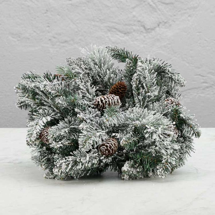 Новогоднее украшение с подсветкой Снег на ёлке, S 35 Led Light Flock Pine Snowflake Battery Operated 40 cm