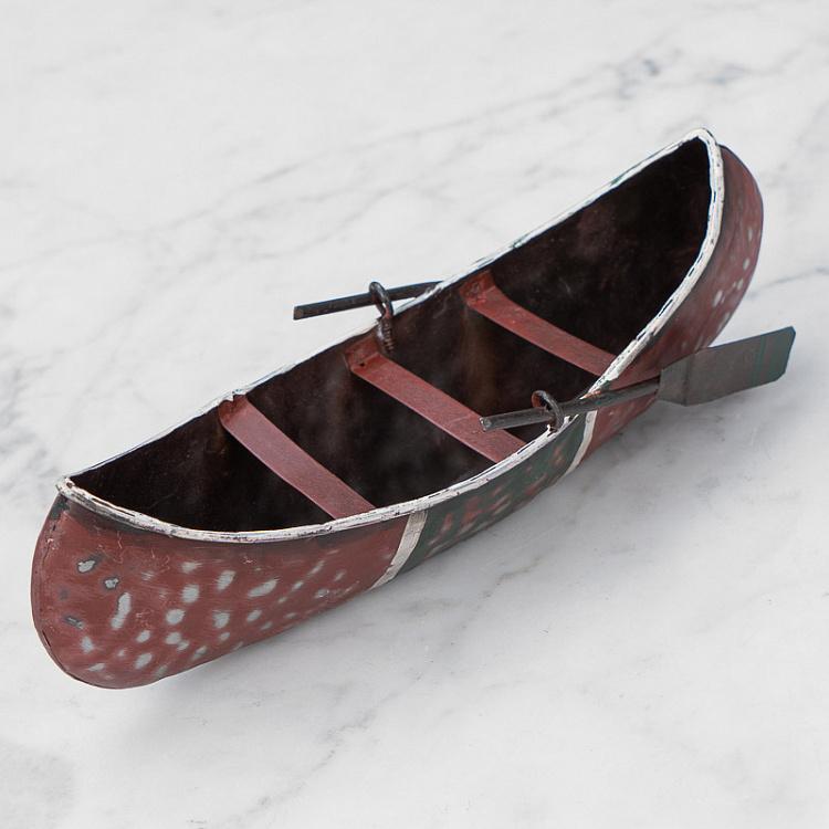 Подвесное украшение Красно-чёрное каноэ Hanging Metal Red And Black Canoe 19 cm