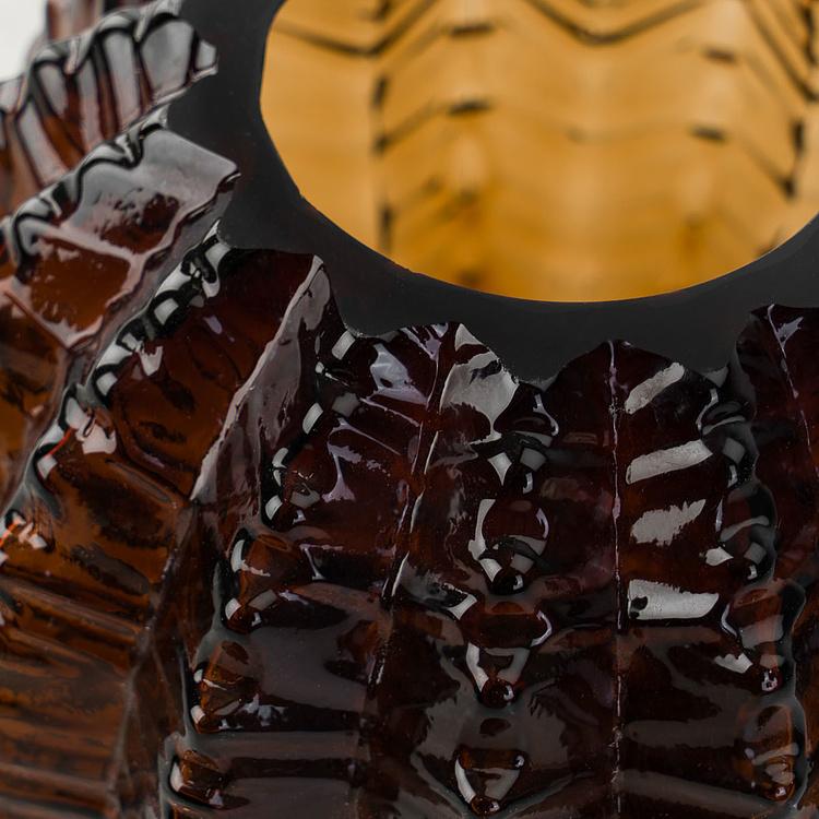Ваза янтарного цвета Кактус, S Cactus Shape Amber Glass Vase Small