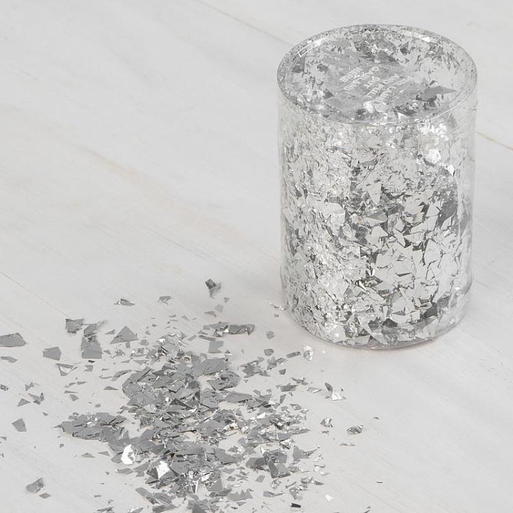 Серебряное конфетти 30 грамм Confetti Flakes 30 gram In Box Silver 10 cm