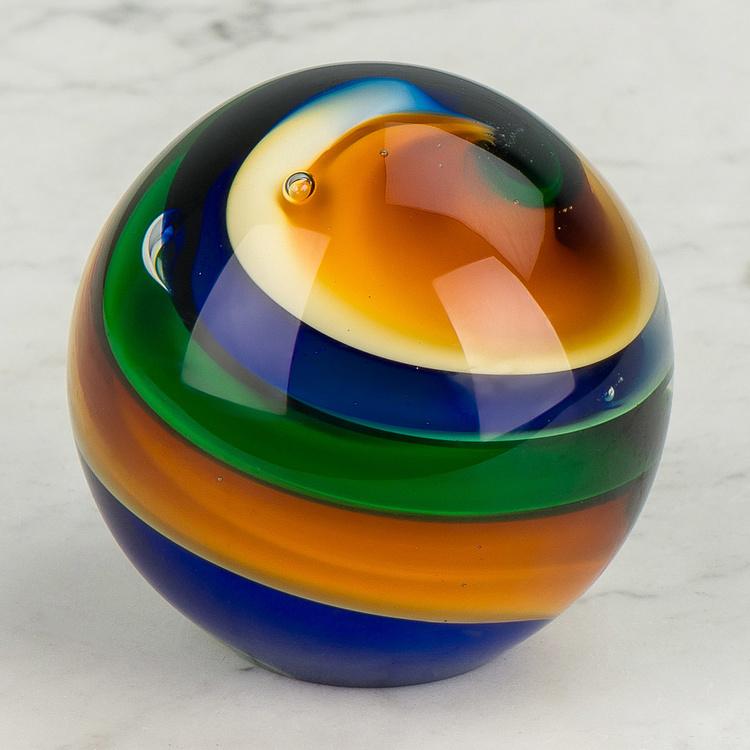 Пресс-папье с разноцветными линиями Glass Paperweight Colored Lines
