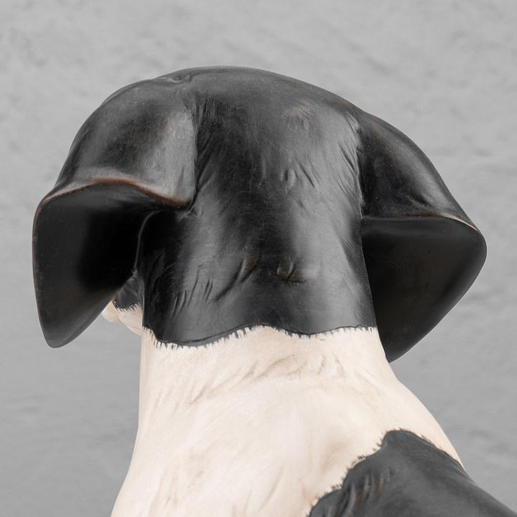 Статуэтка Сидящая чёрно-белая собака Sitting Dog Black And White