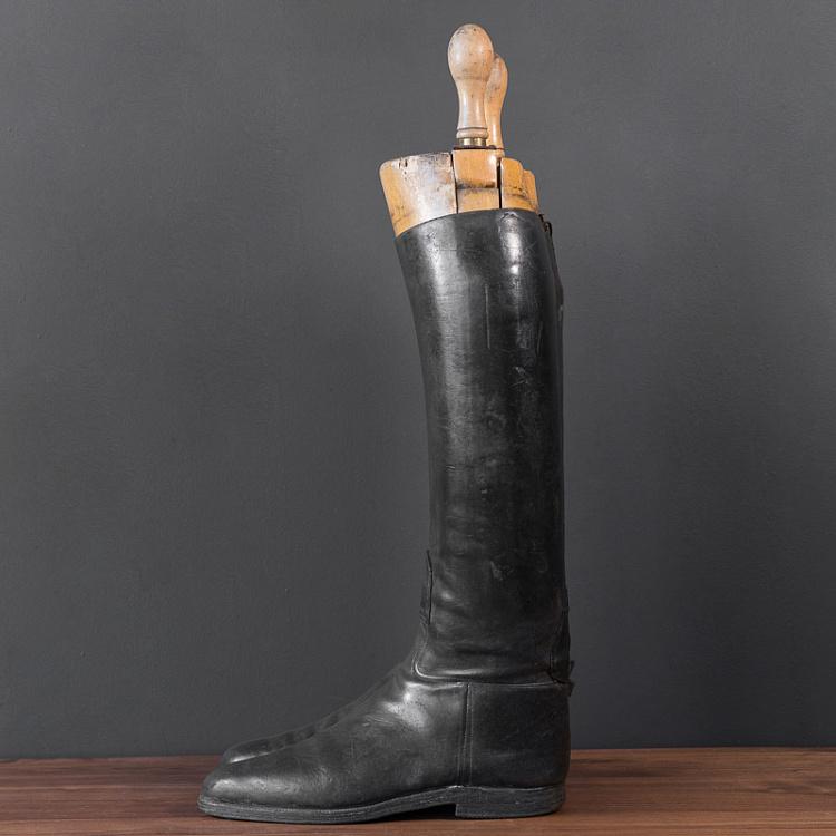 Винтажные сапоги для верховой езды 4 Vintage Black Riding Boots With Shoe Lasts 4