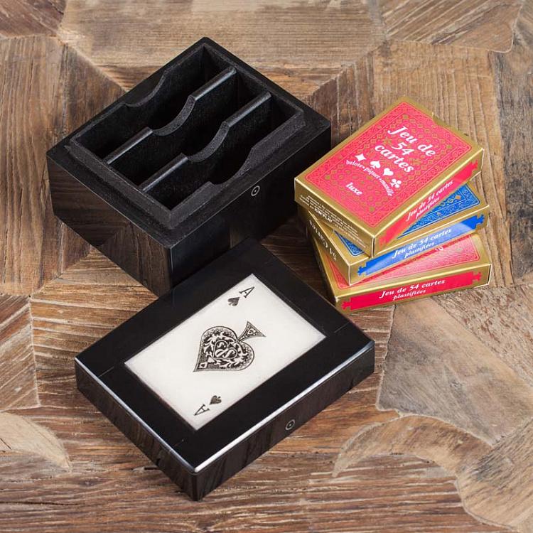 Шкатулка с тремя колодами карт Resin Card Box With 3 Compartments