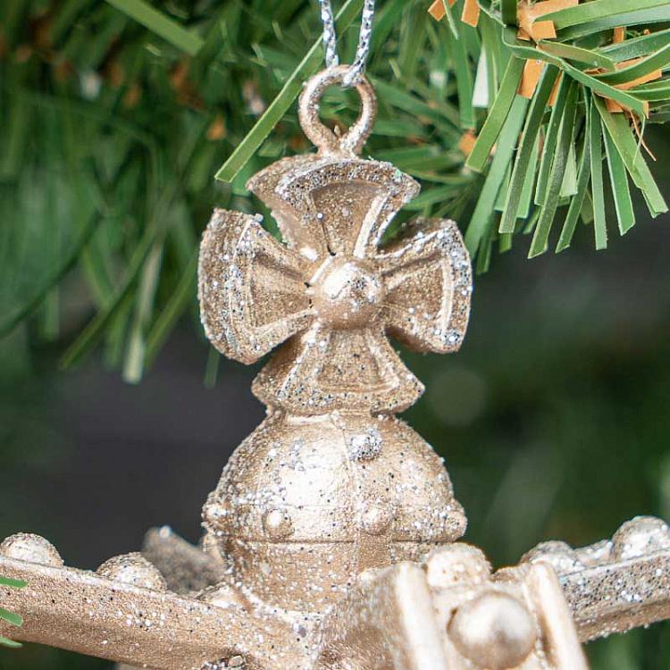 Набор из четырёх ёлочных игрушек с блёстками Короны Set Of 4 Crown Hangers With Glitter 9,5 cm