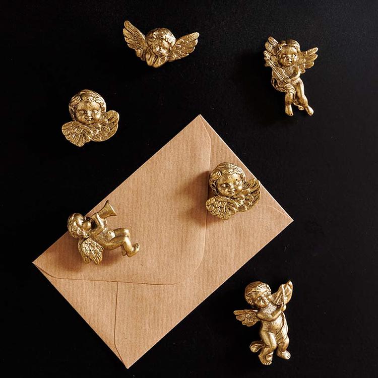 Набор из шести золотистых магнитов Ангелочки Set Of 6 Magnets Angelo