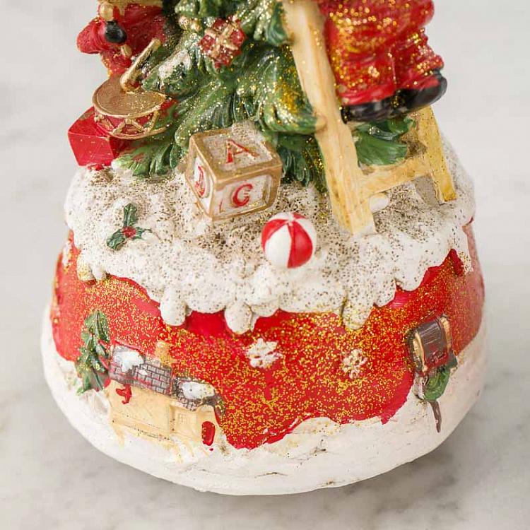 Набор из двух музыкальных статуэток Мишка и Санта Set Of 2 Music Boxes Bear And Santa 16 cm