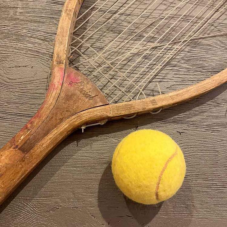 Винтажная теннисная ракетка и мяч 14 Vintage Tennis Racket And Ball 14